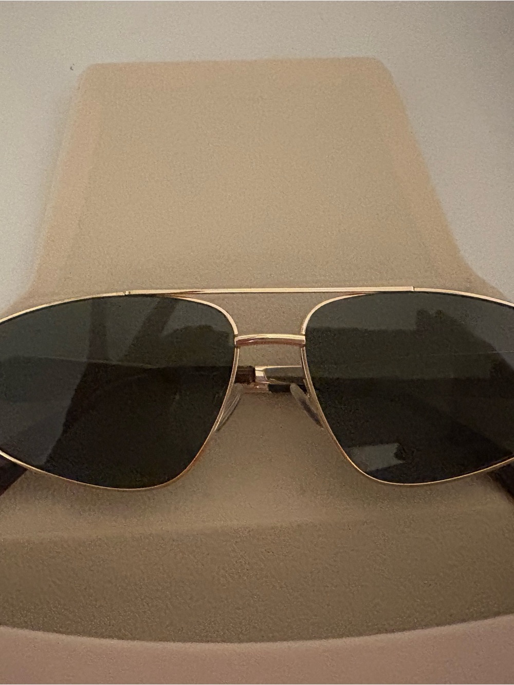 Classic Aviator Sunglasses in Gold with Dark Lenses